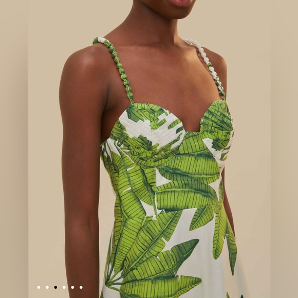 Farm Rio Off-White Palm Fan Midi Dress - Picture 6 of 10
